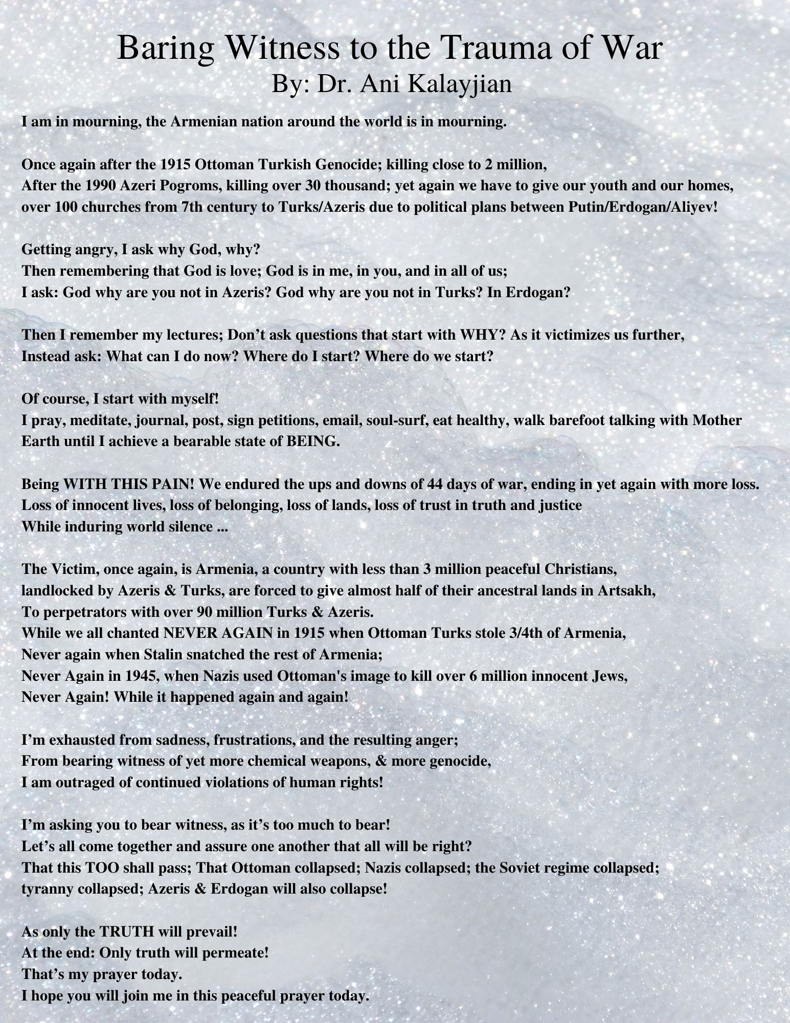 Poem Baring Witness to the Trauma of War