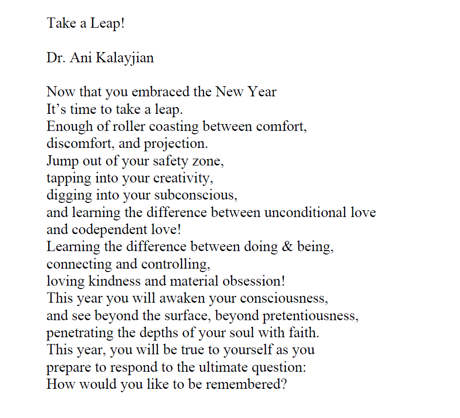 Poem take a leap